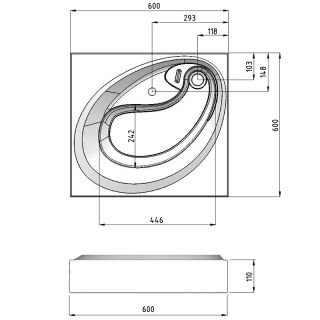 Раковина над стиральной машиной Madera Ameli 60см белый 4627173210416